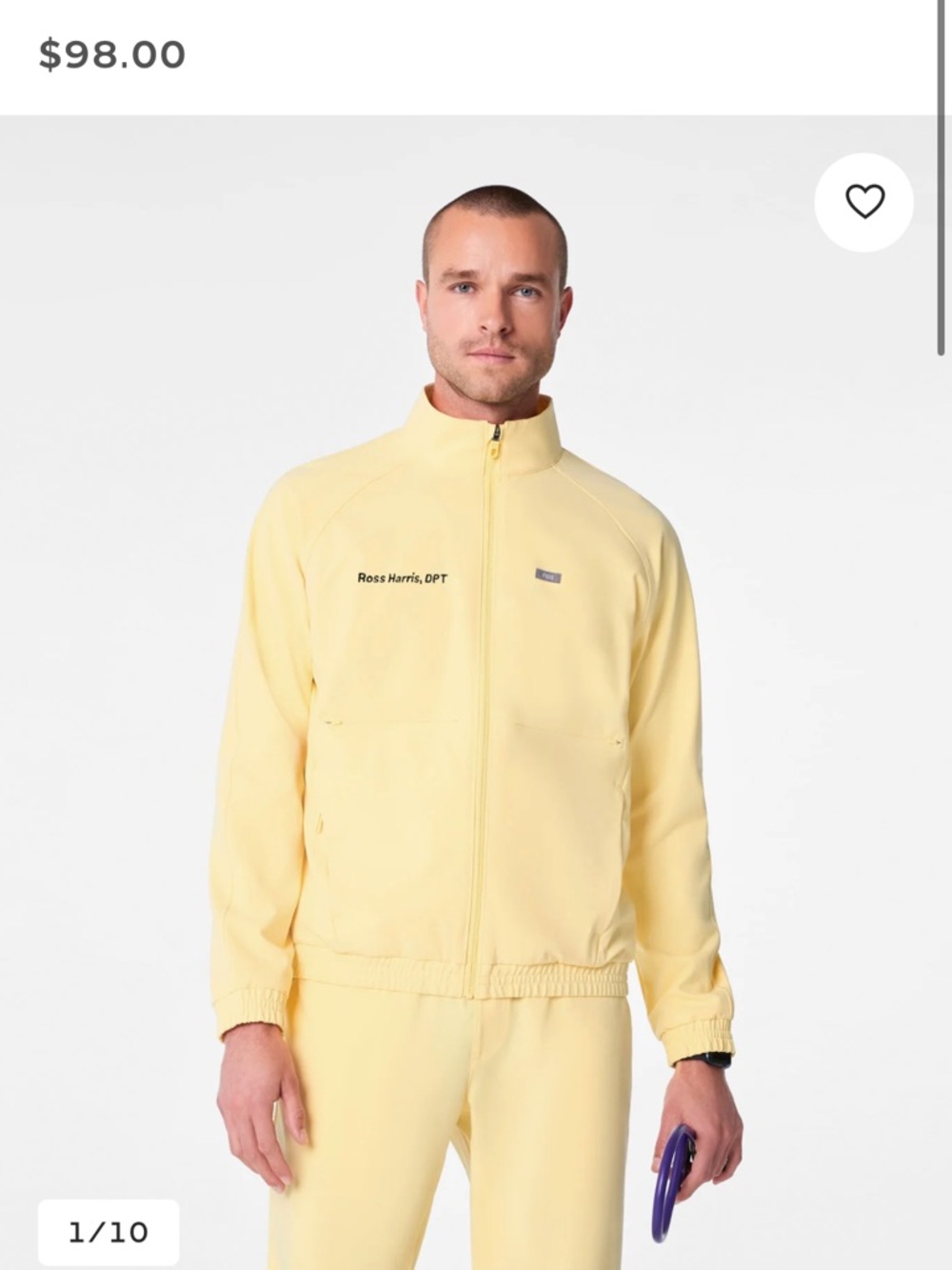 Figs Butter Yellow Scrub jacket - Small